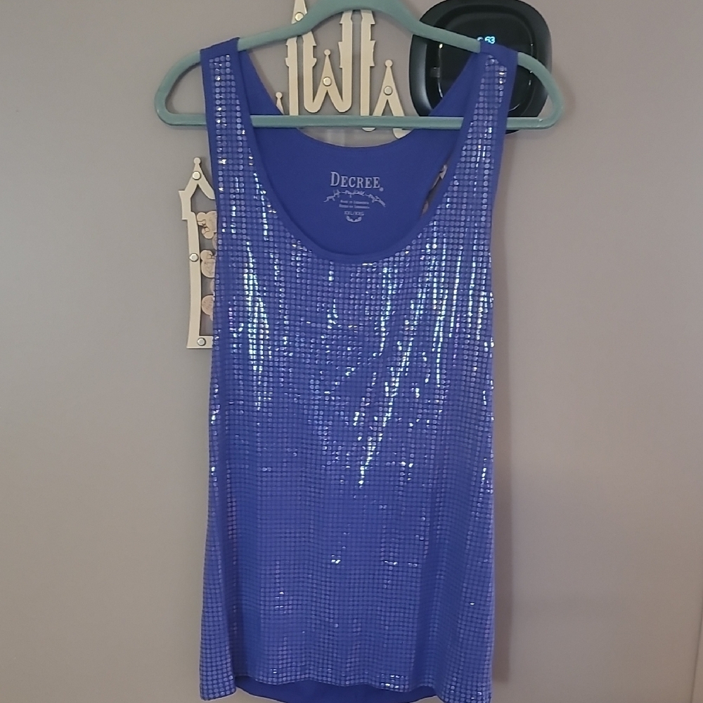 Decree Blue Sequin Women's Top